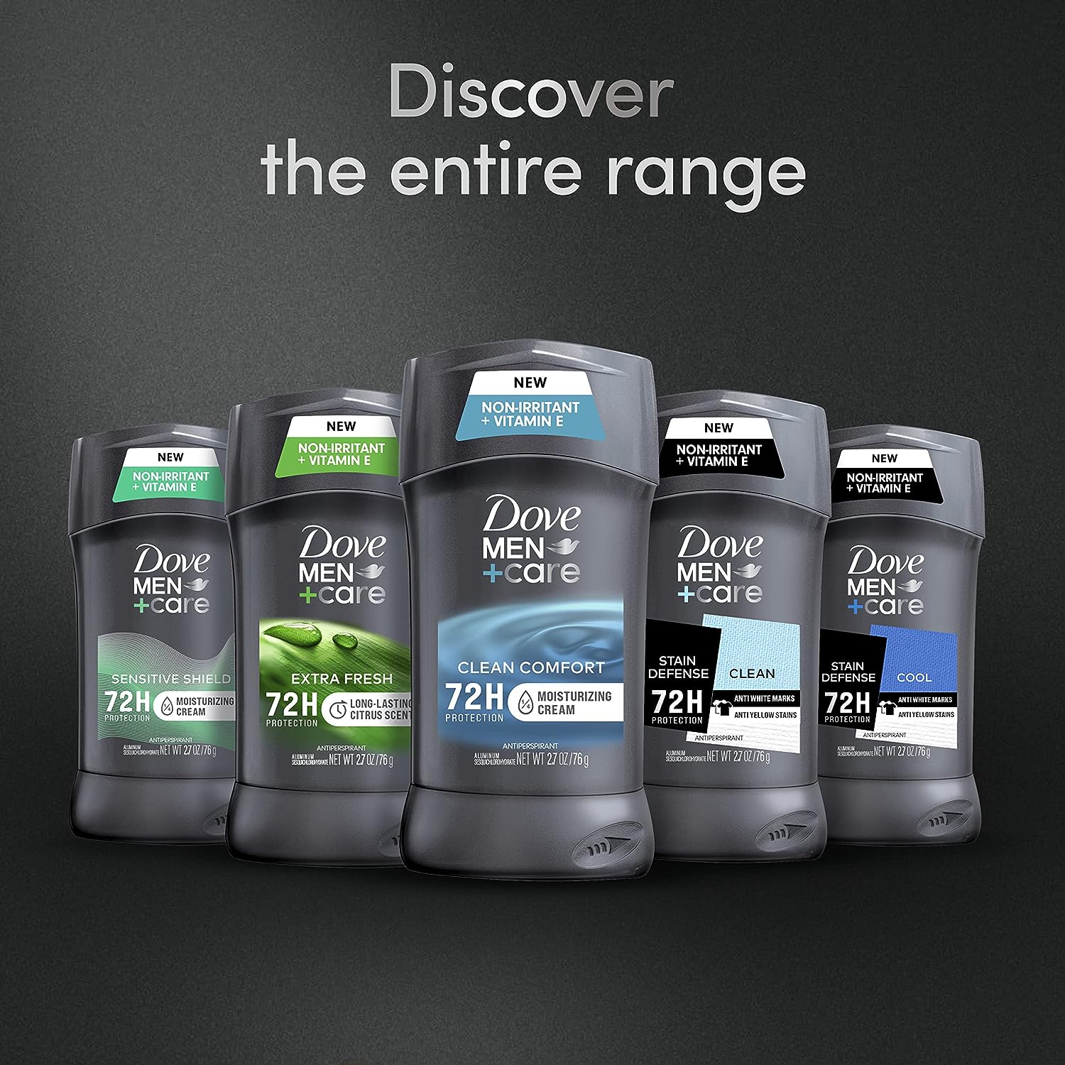 Dove Men+Care Antiperspirant Deodorant Stick Clean Comfort Twin Pack 72-Hour Sweat &amp; Odor Protection Antiperspirant for Men With 1/4 Moisturizing Cream 2.7 oz