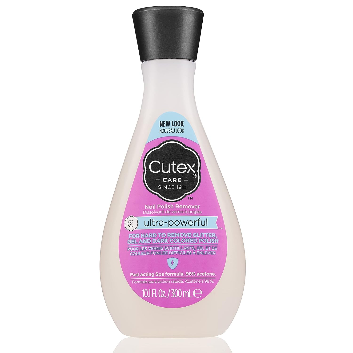 Cutex Gel Nail Polish Remover, Ultra-Powerful &amp; Removes Glitter and Dark Colored Paints, Paraben Free, 10.1 Fl Oz