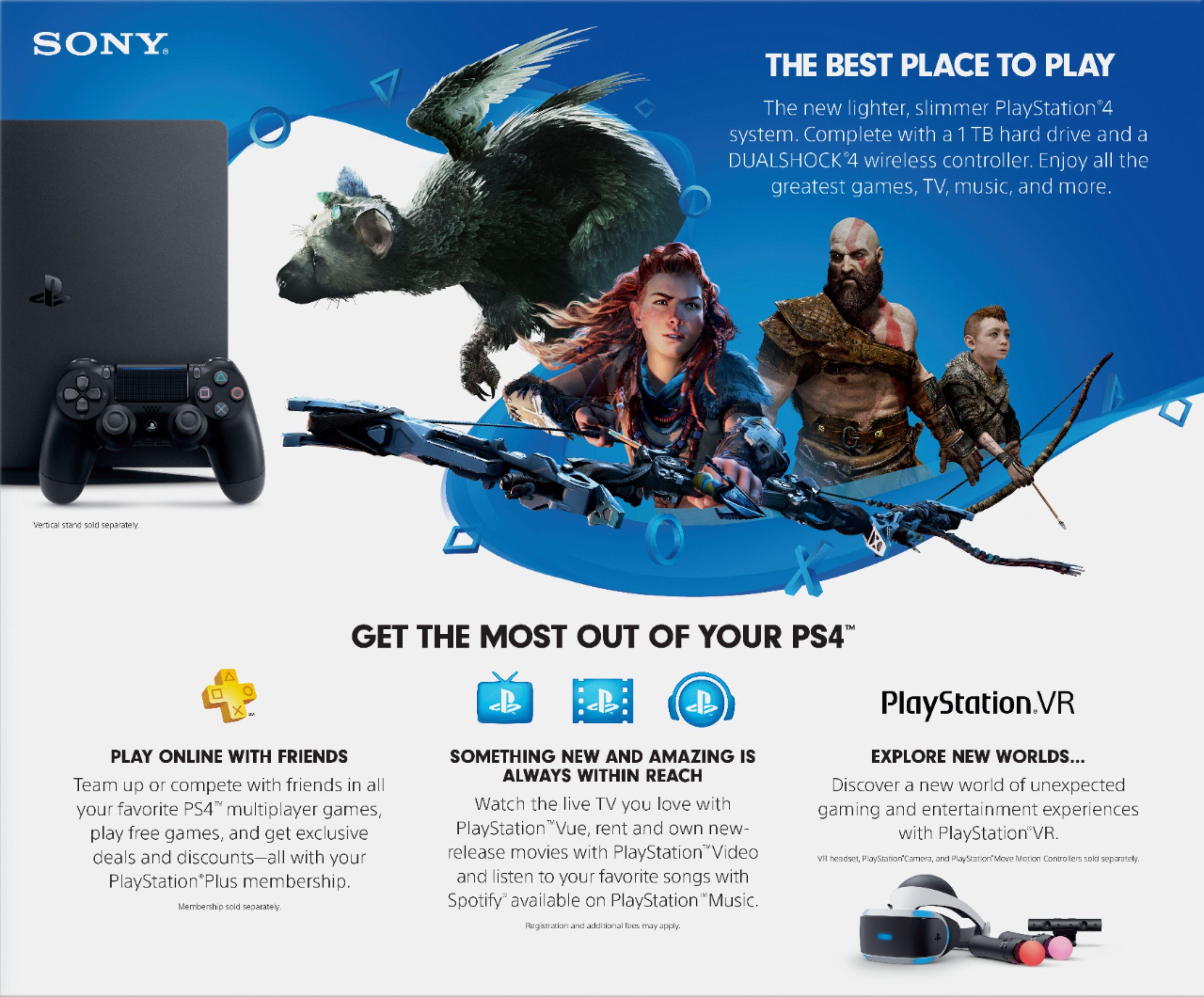 Sony PlayStation 4 | Black | 1TB Slim Gaming Console | Video Games | Brand New