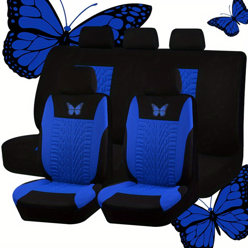 Upgrade Your Car Interior with a Universal Butterfly Pattern Tire Shape Auto Seat Cover Set - Airbag Safe &amp; Perfect for Trucks, Vans &amp; SUVs!