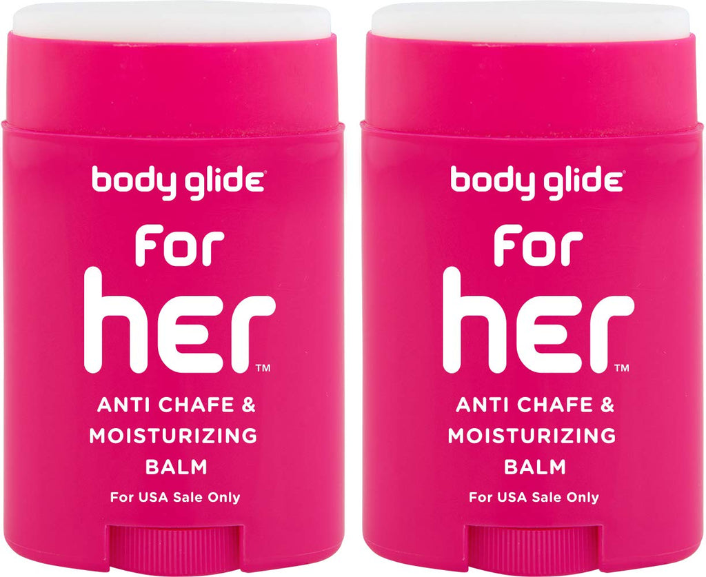 BodyGlide For Her Anti Chafe Balm: anti chafing stick with added emollients &amp; Body Glide Outdoor Anti Chafe Balm. Fragrance free anti chafing stick trusted in basic training