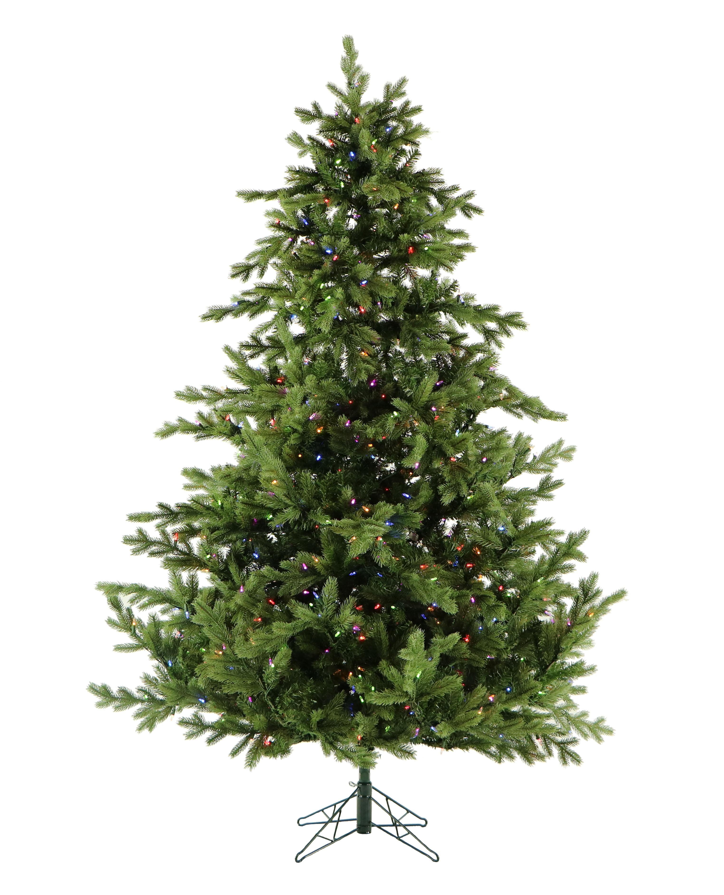 Fraser Hill Farm Multi-Color Prelit LED Green Foxtail Pine Artificial Christmas Tree, 9'