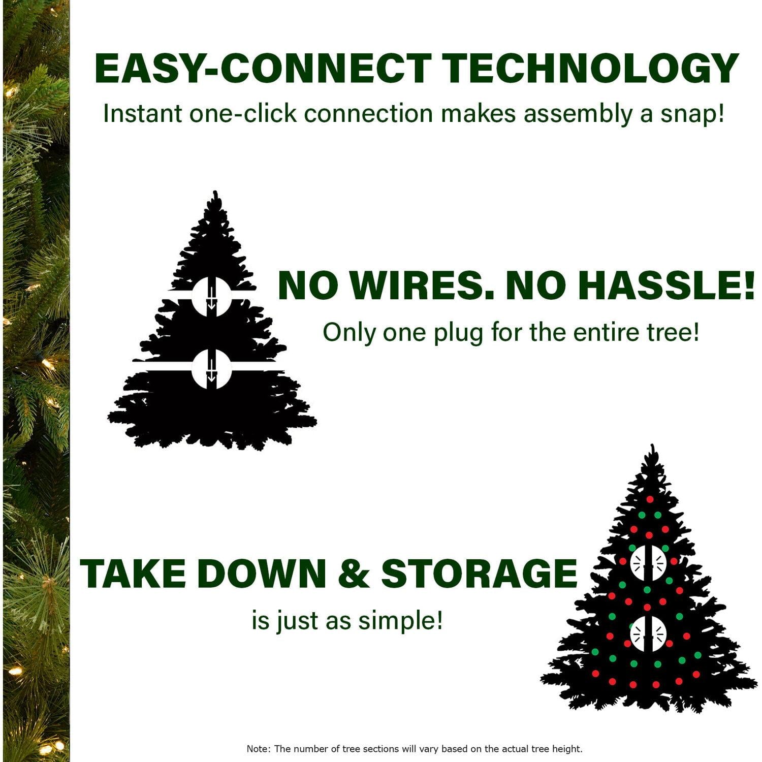 Fraser Hill Farm Multi-Color Prelit LED Green Foxtail Pine Artificial Christmas Tree, 9'