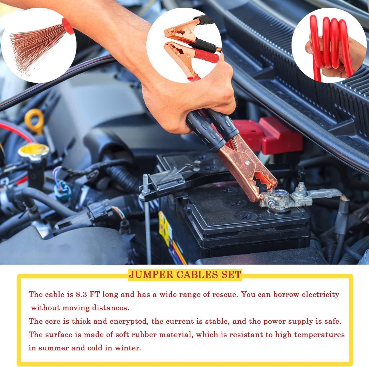 LIANXIN Roadside Car Emergency Kit- Car Safety Kit,Car Kits Emergency,High Power Car Vacuum,Jumper Cable Kits,Reflective Warning Triangle,Car Emergency Kit