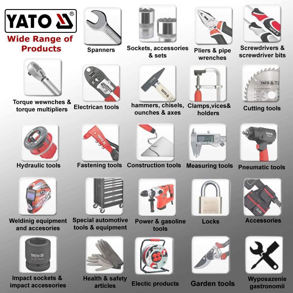 Yato Yt-1303 Deep Load Socket Of Size 22Mm &amp; Length 50Mm Suitable For 3/4 Inch Socket Wrench Set |Crv Chromium Satin Plated Steel|Socket Tool Box|Use: Home &amp; Mechanical Tools|Industrial/Power Tool