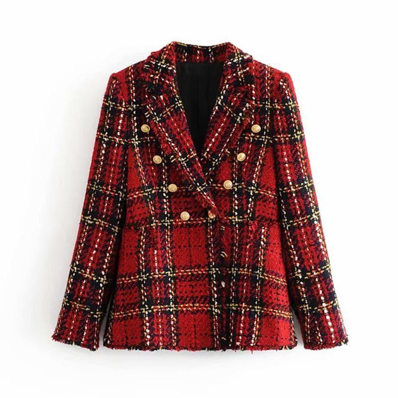 red plaid vintage jackets
