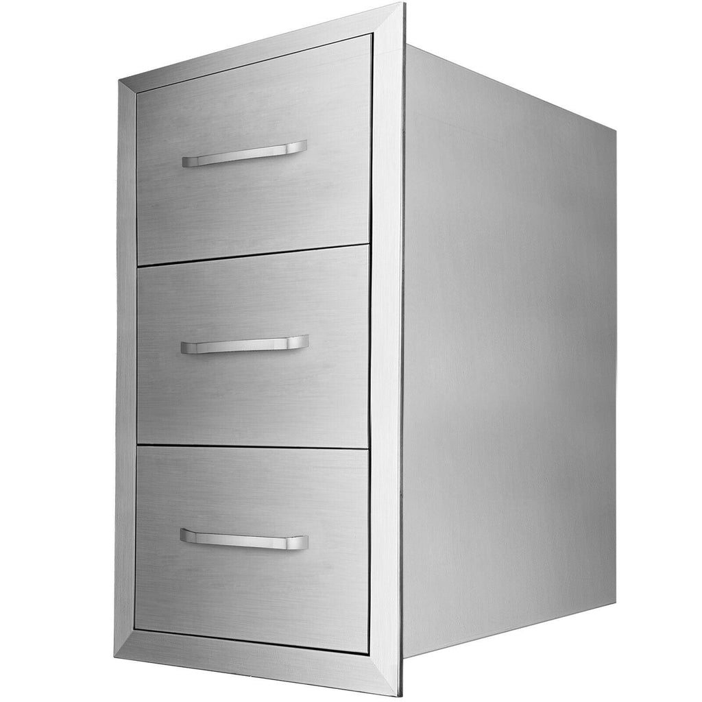 30"X17" Outdoor Kitchen/ BBQ Island Drawer  Steel Triple StoraDrawer