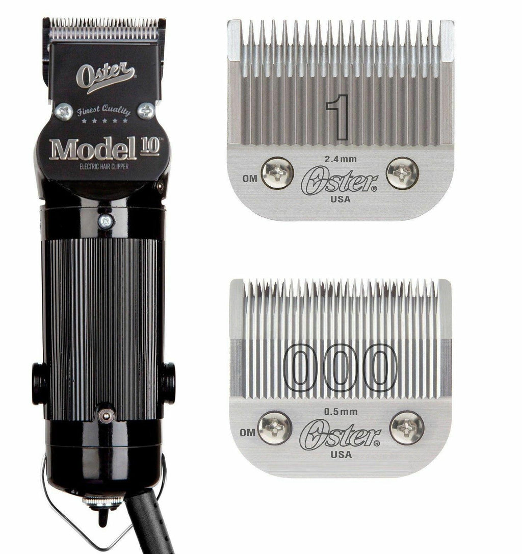 Oster Model 10 Hair Clipper Salon Barber Beauty Classic #1 & 000 Blades Included