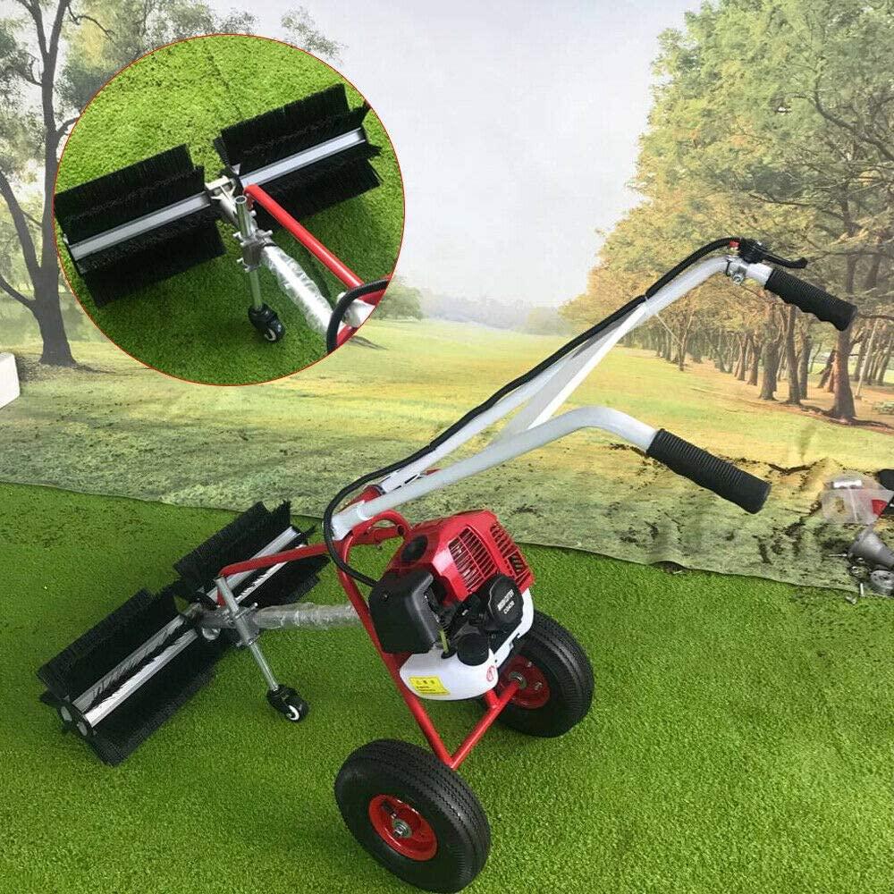 TUQI 43cc Gas 2 Stroke Powered Sweeper Broom Hand Held Concrete Cleaning Driveway Walk Behind