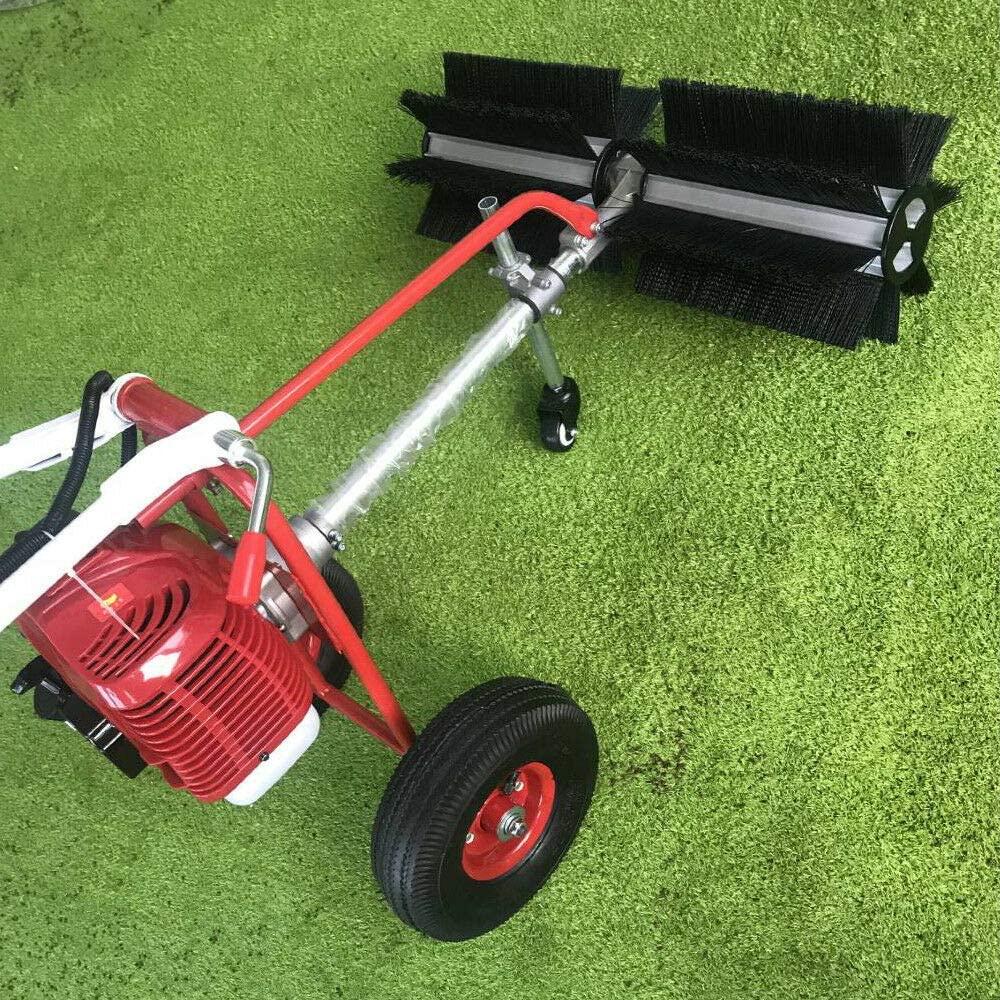 TUQI 43cc Gas 2 Stroke Powered Sweeper Broom Hand Held Concrete Cleaning Driveway Walk Behind
