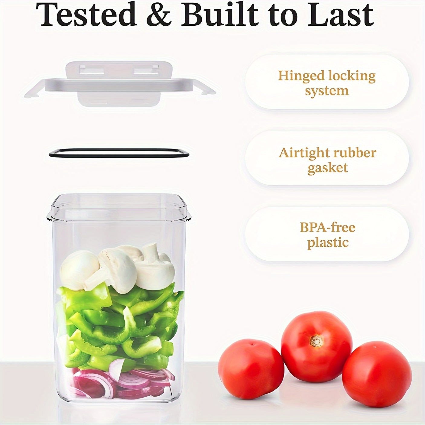24pcs Airtight Food StoraContainers With Lids, BPA Kitchen StoraContainers For Dry Food, Flour And Sugar, With Lables &amp; Marker Pen