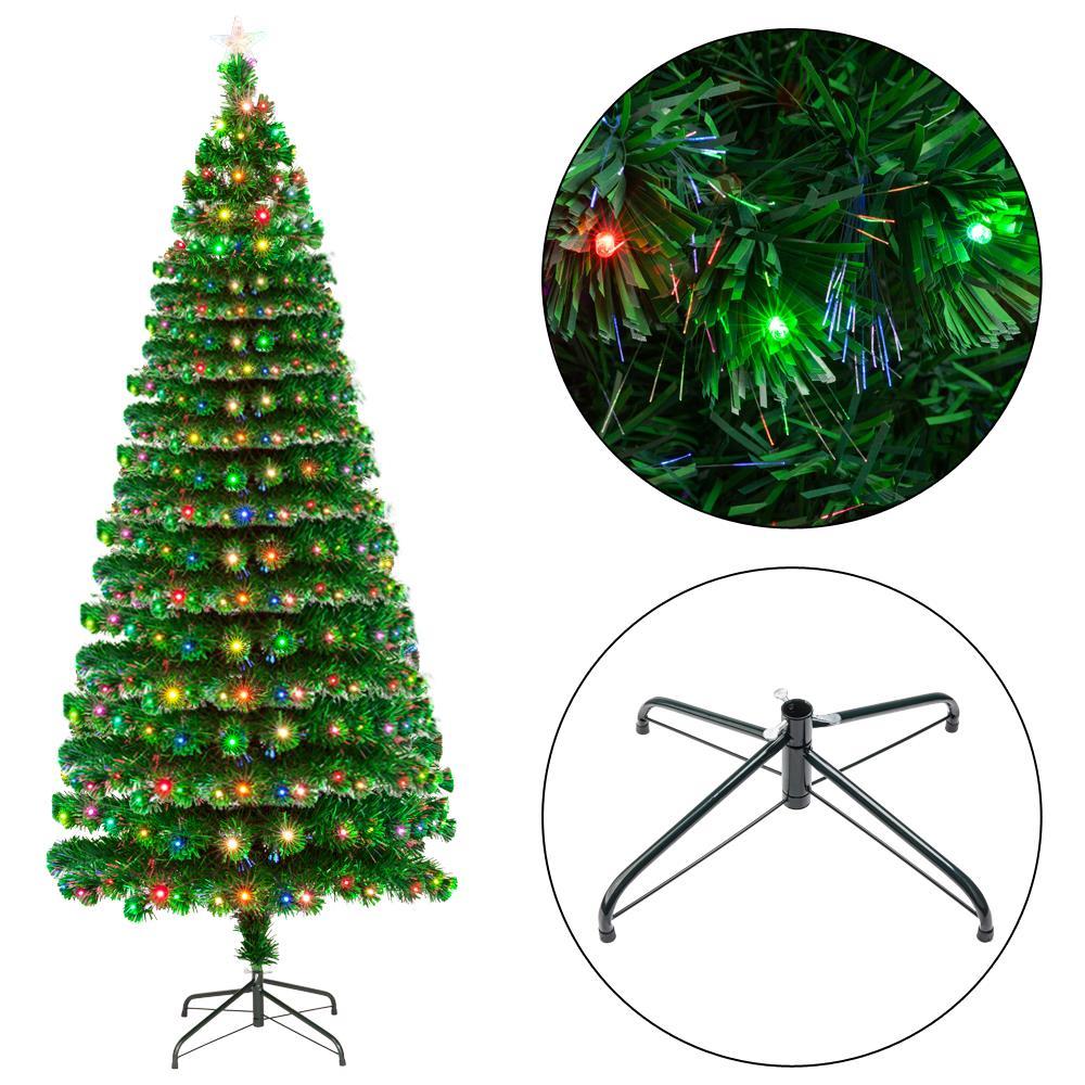 Ktaxon Christmas Tree 7.5FT Fiber Optic Christmas Tree with 260 LED Lamps &amp; 260 Branches