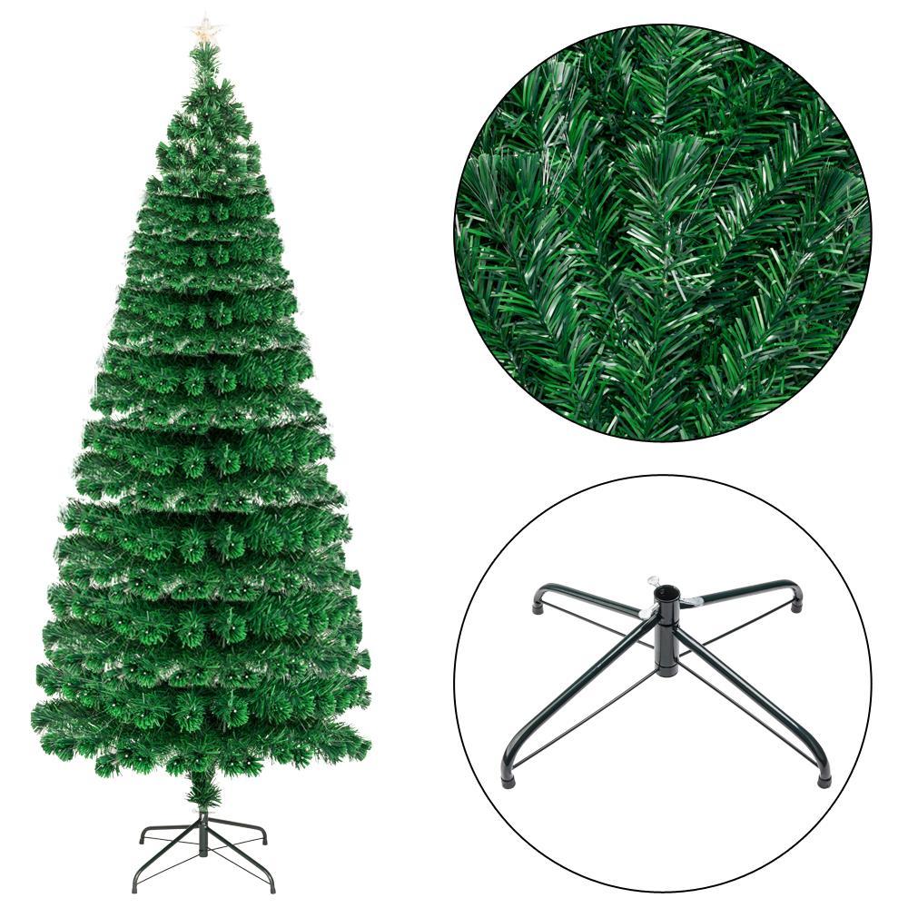 Ktaxon Christmas Tree 7.5FT Fiber Optic Christmas Tree with 260 LED Lamps &amp; 260 Branches