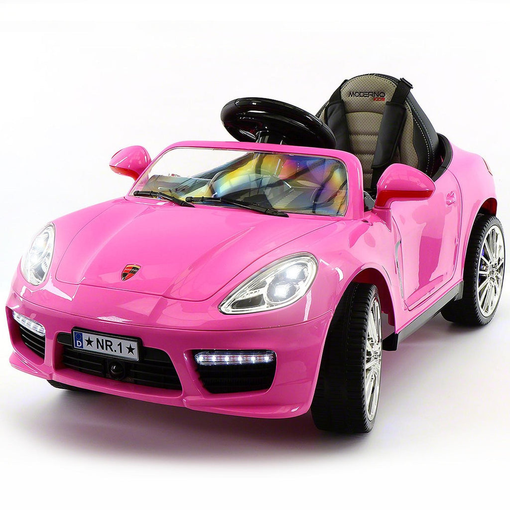 2023 Girl's Ride On Sports Kids Car 12V Battery Powered W/ Dining Table, Leather Seat, LED Lights