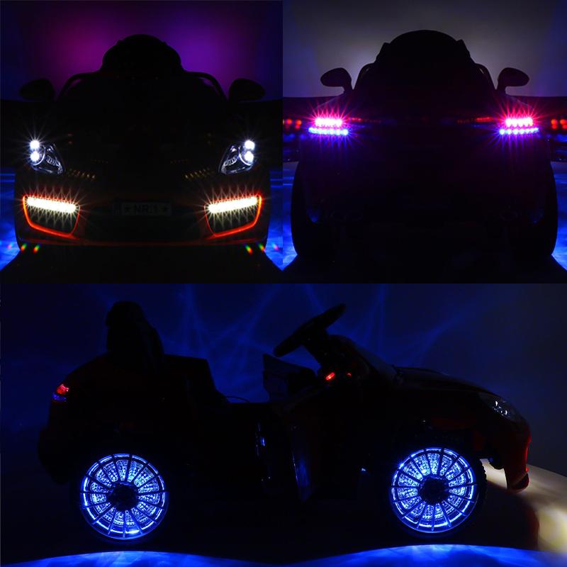 2023 Girl's Ride On Sports Kids Car 12V Battery Powered W/ Dining Table, Leather Seat, LED Lights