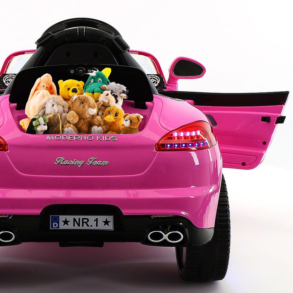2023 Girl's Ride On Sports Kids Car 12V Battery Powered W/ Dining Table, Leather Seat, LED Lights