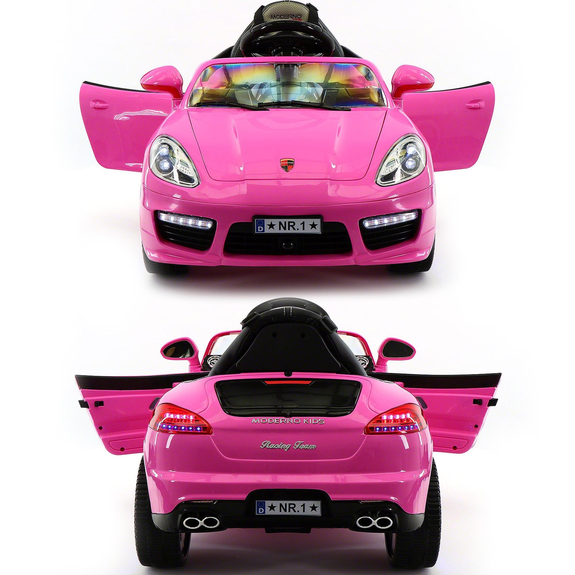 2023 Girl's Ride On Sports Kids Car 12V Battery Powered W/ Dining Table, Leather Seat, LED Lights