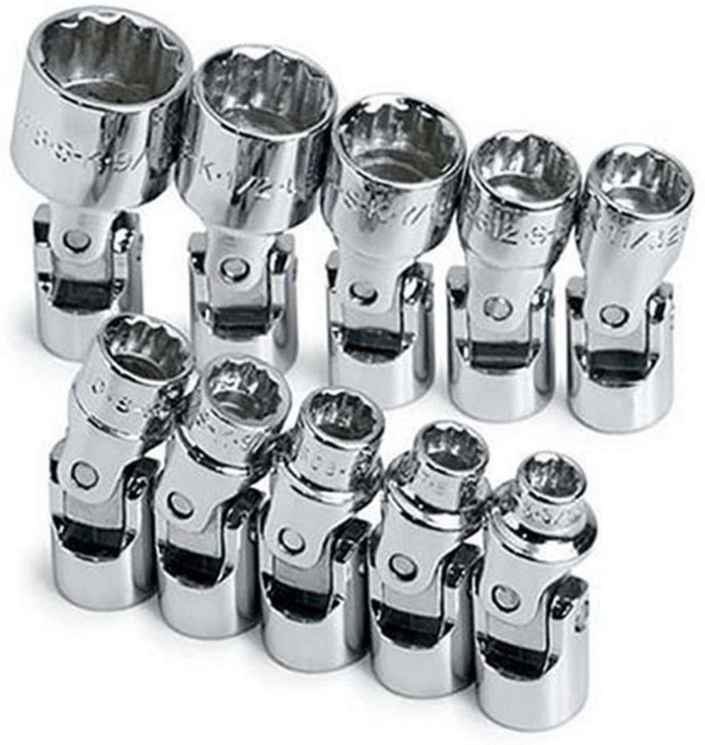 SK 4935 Flex Socket Set – 10 Metric Units, Durable, Corrosion Resistant Fractional Tools. SuperKrome Finish Impact Hardware