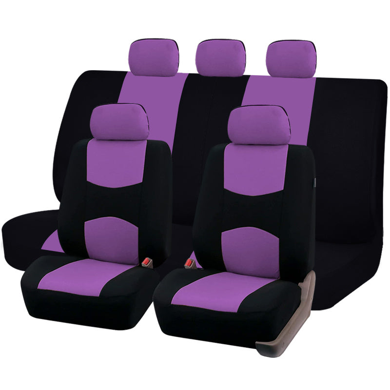 9pcs Pink Car Seat Covers Set For Women - Airbag Compatible, Soft Fabric, Comfortable Cushion, Easy Installation