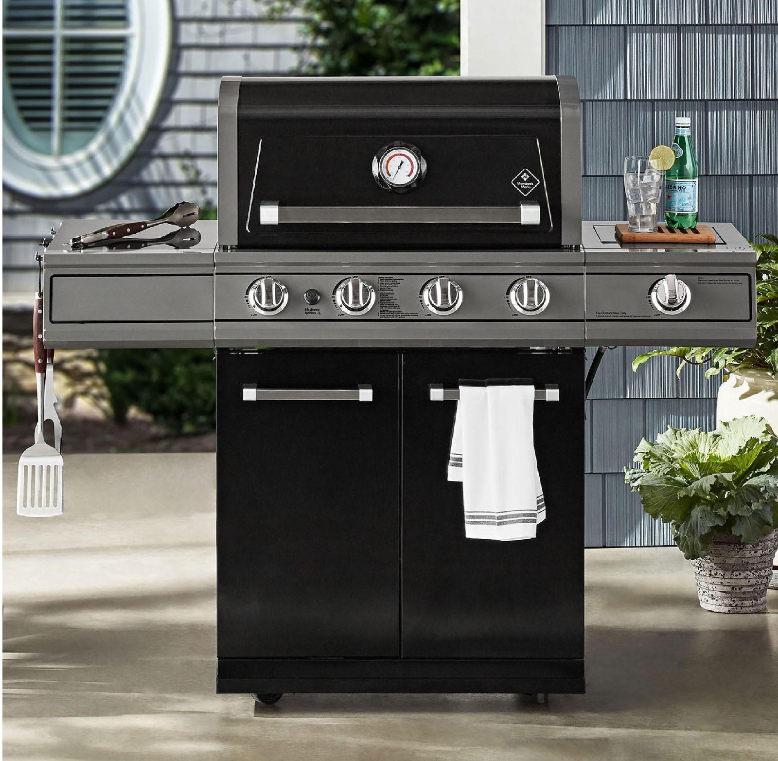 patio 4-Burner Gas Grill with Porcelain Enamel Lid