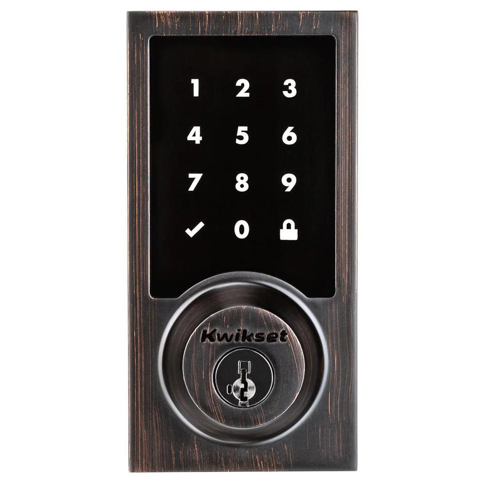 Z-Wave SmartCode 916 Touchscreen Contemporary Single Cylinder Venetian Bronze Electronic Deadbolt with SmartKey Security