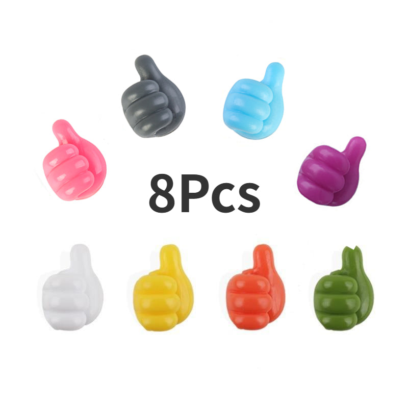 8Pcs Hand-shaped Rubber Holder Glasses Cable Power Cord Charging Line Self Adhesive Mini Hook Car Storag Organizer Gadget Decorations