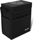 K KNODEL Car Trash Can, Waterproof Car Garbage Can, Car Trash Bag with Lid, Leak-Proof Car Trash Bin, Car Trash Hanging (Large, Black)