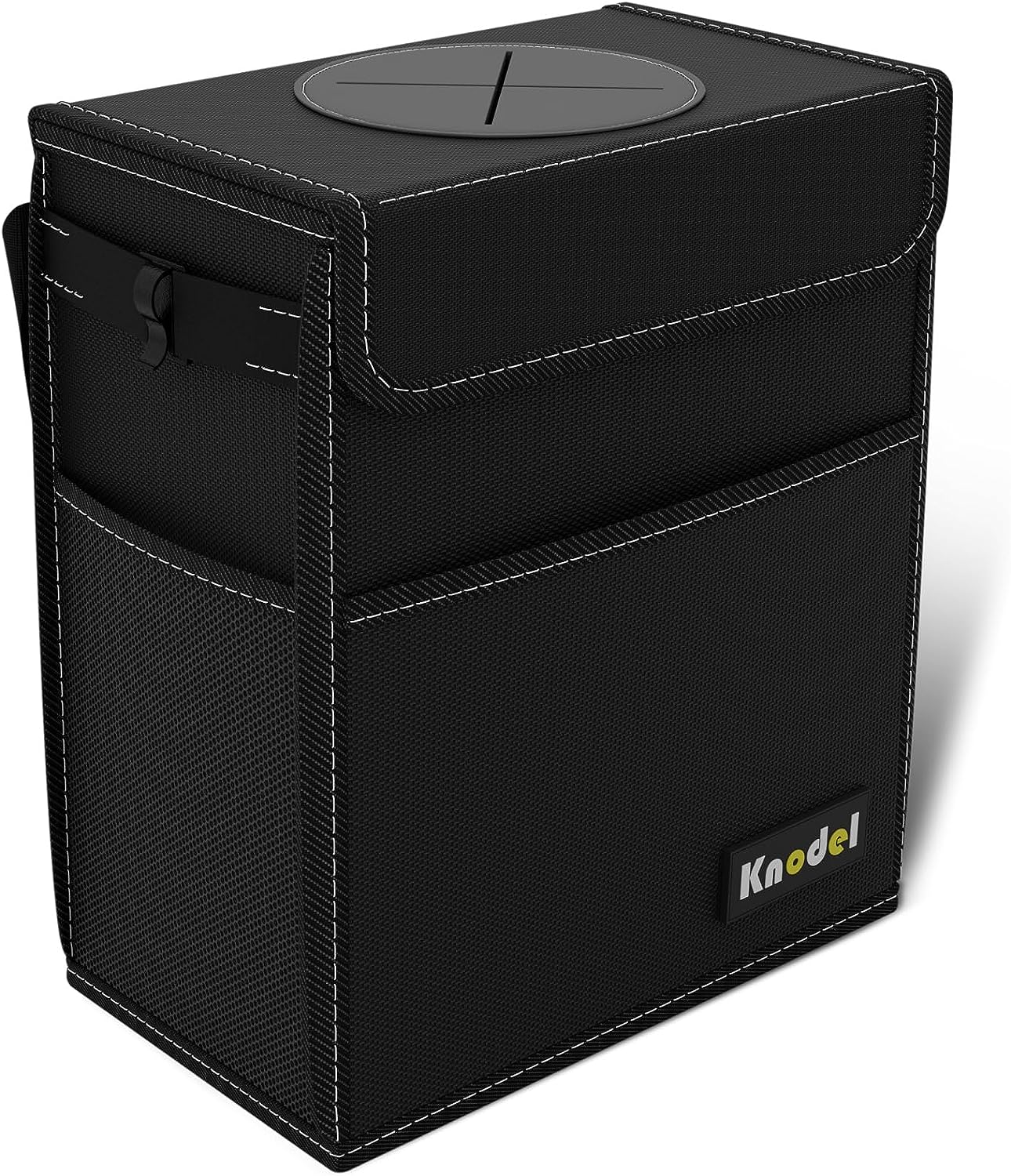 K KNODEL Car Trash Can, Waterproof Car Garbage Can, Car Trash Bag with Lid, Leak-Proof Car Trash Bin, Car Trash Hanging (Large, Black)