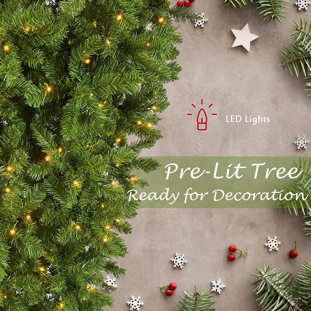 SESSLIFE 6ft Upside Down Christmas Tree, Prelit Christmas Tree with with LED Lights, 1000 Tips Artificial Christmas Tree for Indoor Outdoor Holiday Decoration, TE1727