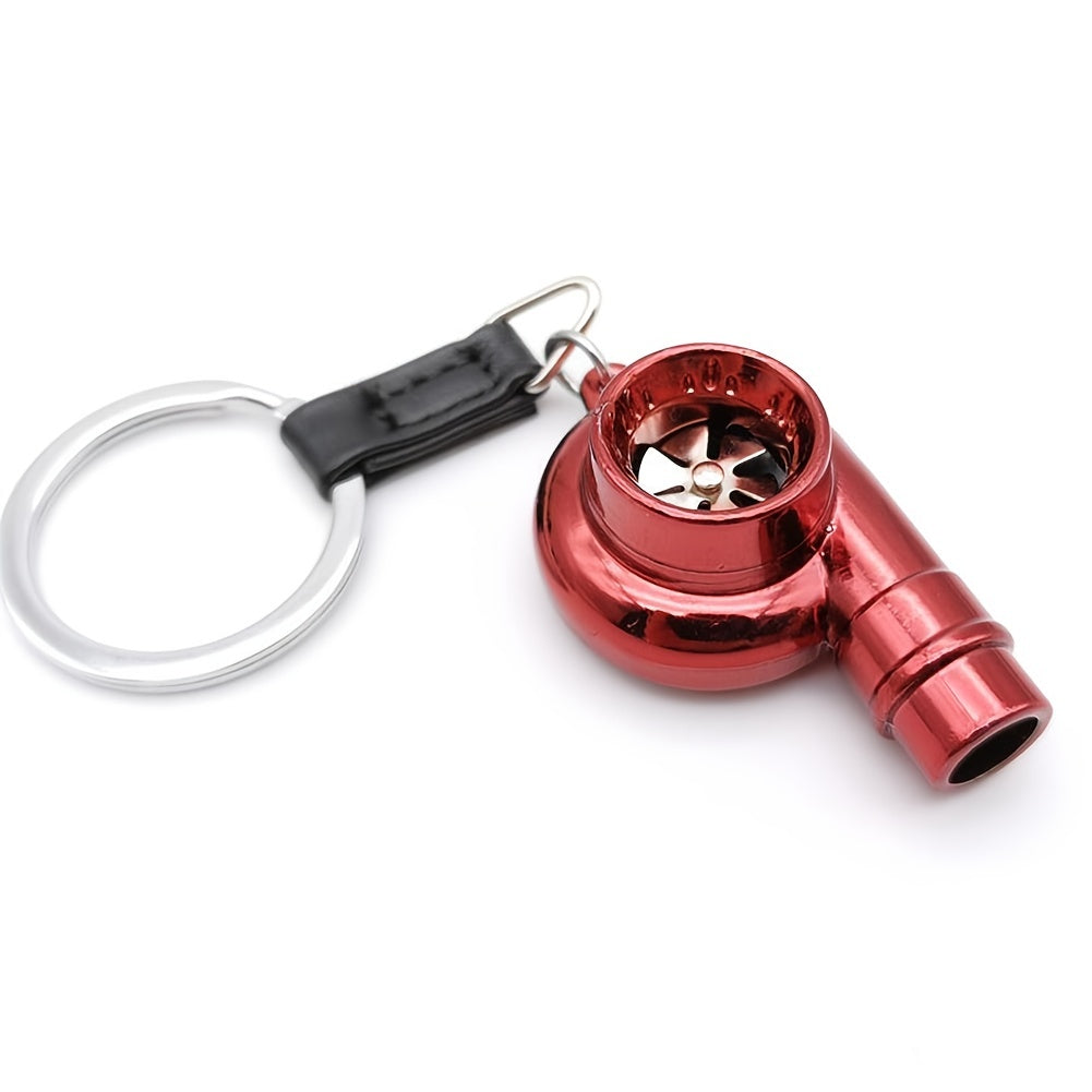 Real Whistle Sound Turbo Keychain Sleeve Bearing Spinning Turbo Key Chian Auto Part Turbine Turbocharger Key Ring Key Holder Accessoies