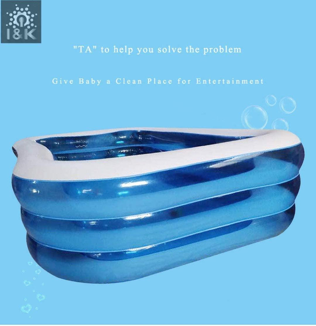 WECEN I&amp;K Inflatable Swimming Pool, Family and Kids Inflatable Rectangular Pool (260x165x50 cm)