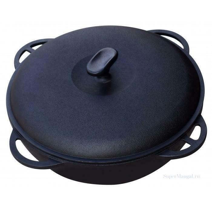 12 L Kazan Pot Uzbeki Tatar Dish Plov Cookware Cast Iron Pan Mangal Казан Oven