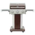 PG-4030400LD-MOCHA 3 Burner Pedestal Grill with Foldable Side Shelves