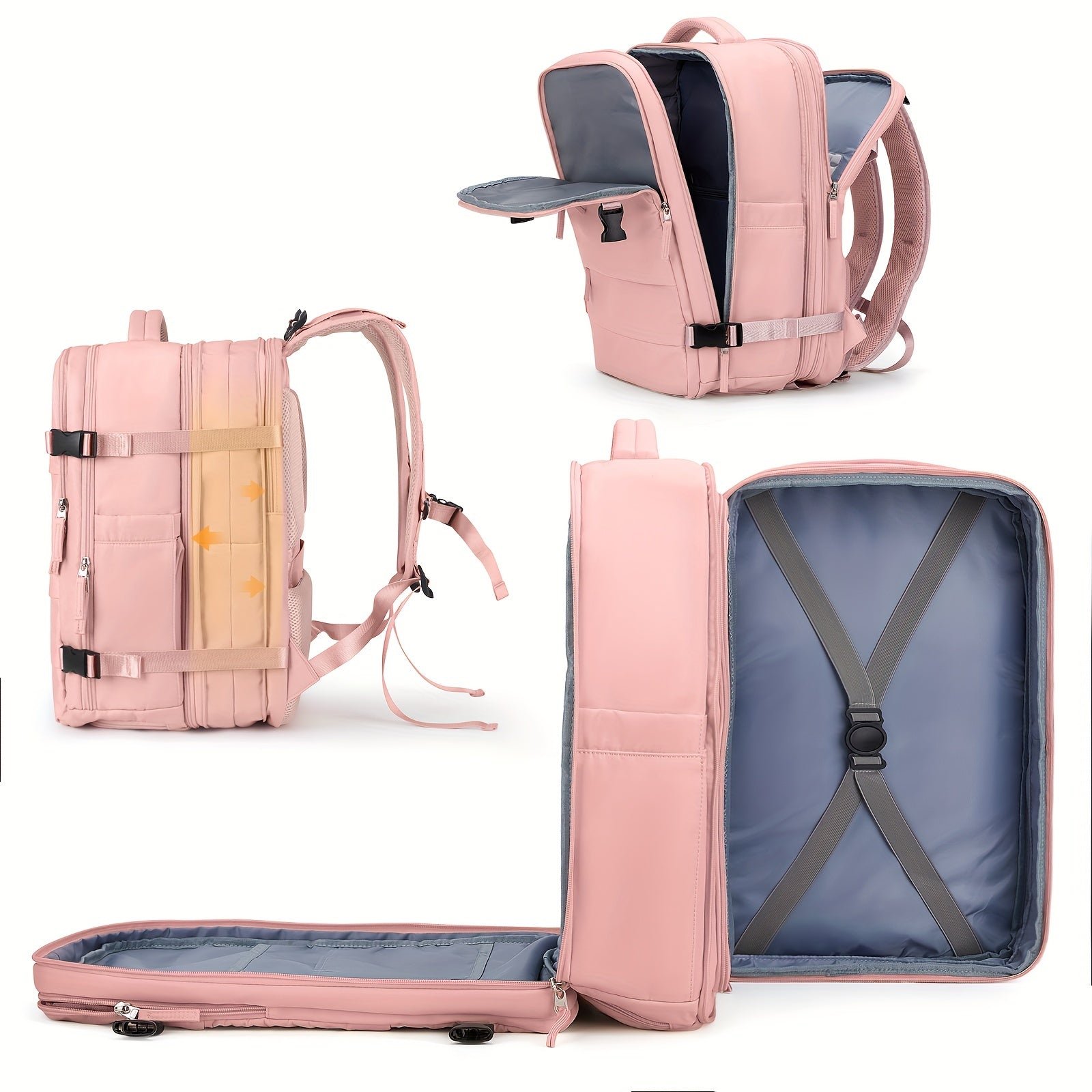 LarTravel Backpack, Carry On Backpack, HiBackpack, Waterproof Outdoor Sports Rucksack, Casual Daypack, School Bag, Fit 14 Inch Laptop With USB Charging Port &amp; Shoes Compartment