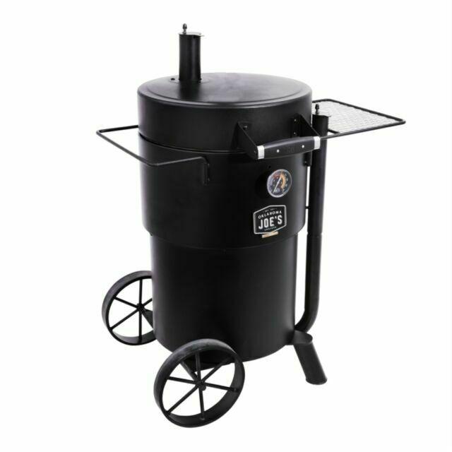 19202089  Bronco Barrel Drum Smoker, Porcelain-Coated Steel,