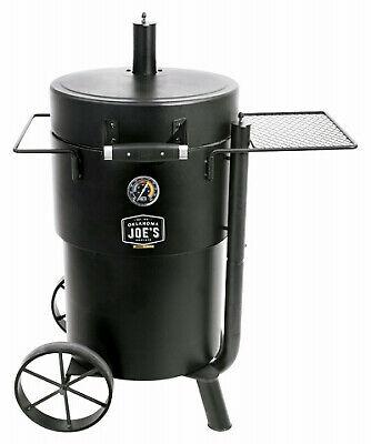 19202089  Bronco Barrel Drum Smoker, Porcelain-Coated Steel,