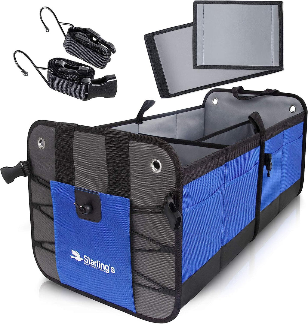 Starling's Car Trunk Organizer - Durable Storage SUV Cargo Organizer Adjustable, Blue