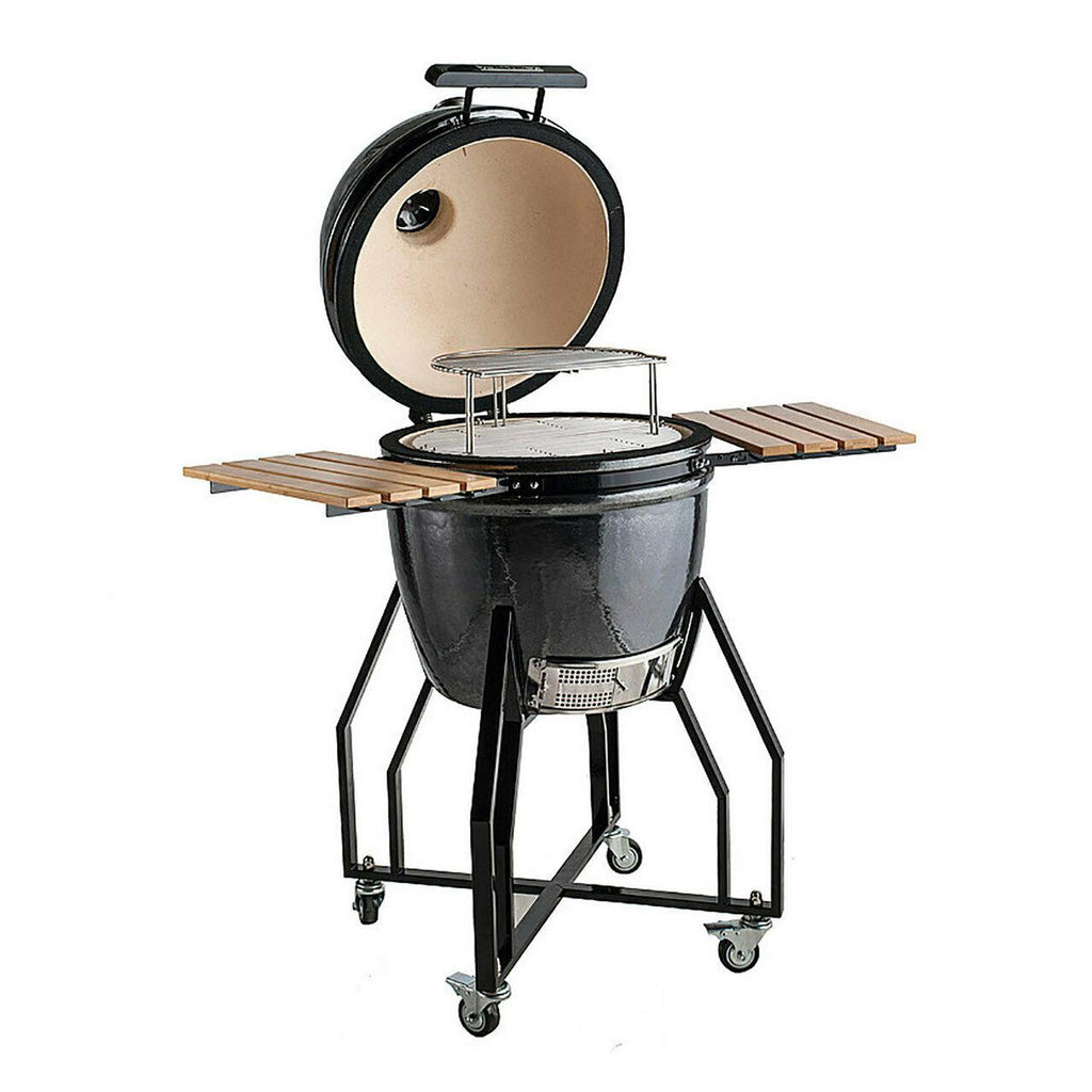All-Pro 15 In. AP1581B1 Outdoor Black Ceramic Kamado Grill Bundle