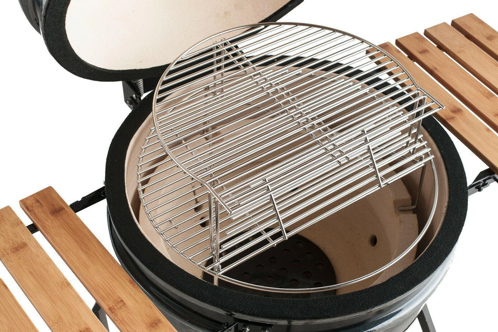 All-Pro 15 In. AP1581B1 Outdoor Black Ceramic Kamado Grill Bundle