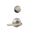 Satin Nickel Single Cylinder Deadbolt with Latitude Entry Door Lever Combo Pack