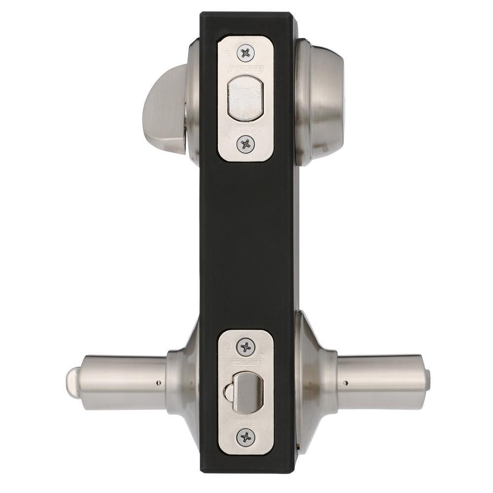Satin Nickel Single Cylinder Deadbolt with Latitude Entry Door Lever Combo Pack