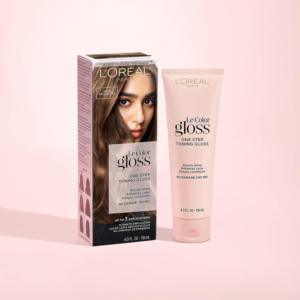 L’Oréal Paris Le Color One Step Toning Hair Gloss, Rich Brunette, 4 Ounce