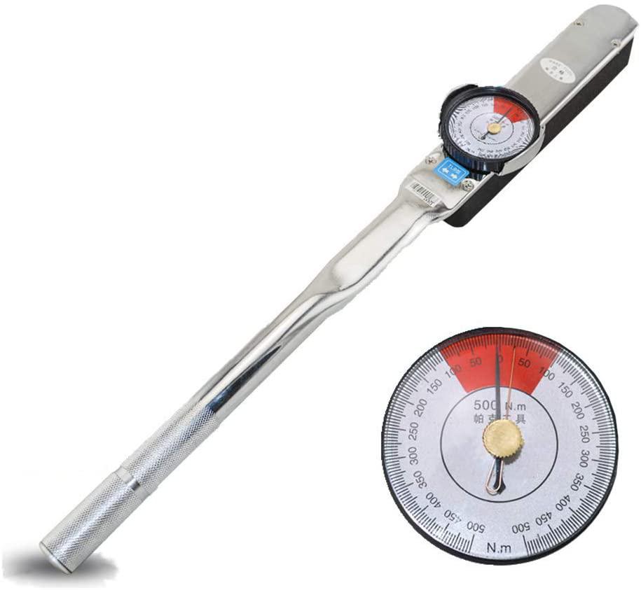 MXBAOHENG 3/4" Drive Dial Torque Wrench Indicator Wrenches Torquemeter with High Precision 885-4425in.lbs /100-500Nm