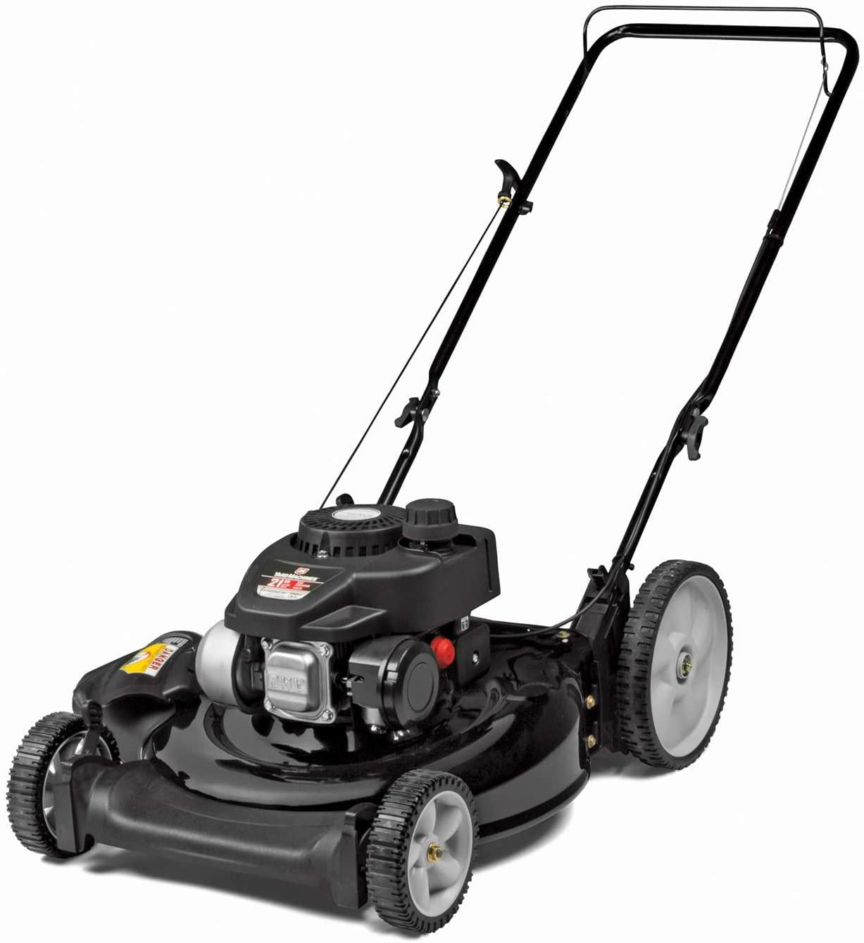 Yard Machines 140cc OHV 21-Inch High Wheeled 2-in-1 Walk-Behind Push Gas Powered Lawn Mower - Perfect for Small to Medium Sized Yards - Side Discharge and Mulching Capabilities, Black