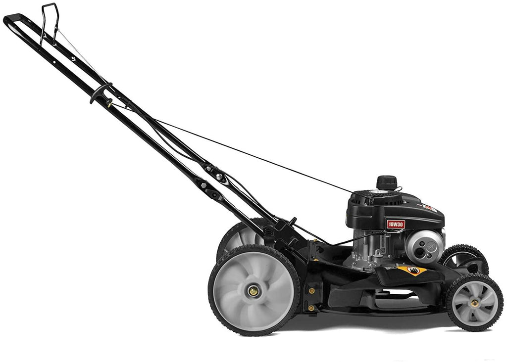 Yard Machines 140cc OHV 21-Inch High Wheeled 2-in-1 Walk-Behind Push Gas Powered Lawn Mower - Perfect for Small to Medium Sized Yards - Side Discharge and Mulching Capabilities, Black