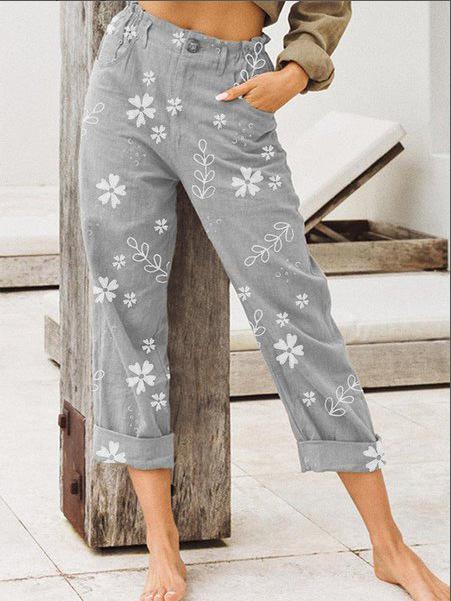 Women Floral Casual Pants