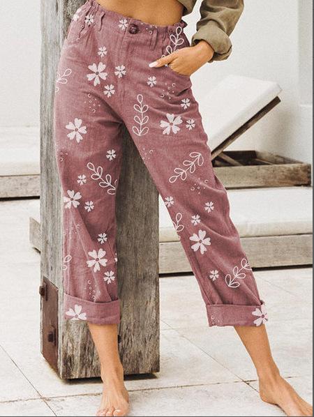 Women Floral Casual Pants