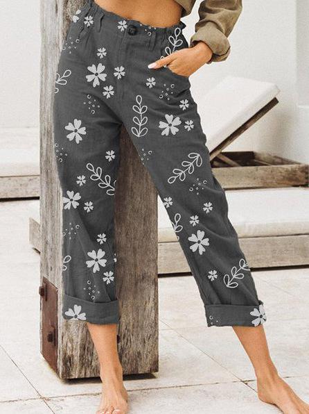 Women Floral Casual Pants
