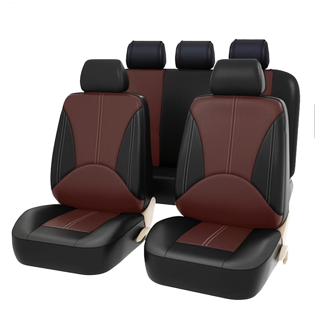 Car PU Leather Seat Cover High Quality Full Set universal cars Leather Seat Cover 5 Seat Protection Cover Suitable For Most Cars