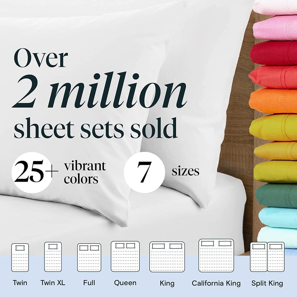 LuxClub 6 PC Extra Deep Pocket Queen Sheets &amp; Pillowcases Set - Hotel Bedding Silky Soft Eco Friendly Wrinkle Free Ultra Soft Cooling Bed Sheet Set deep Pocket up to 21" (Queen, White)